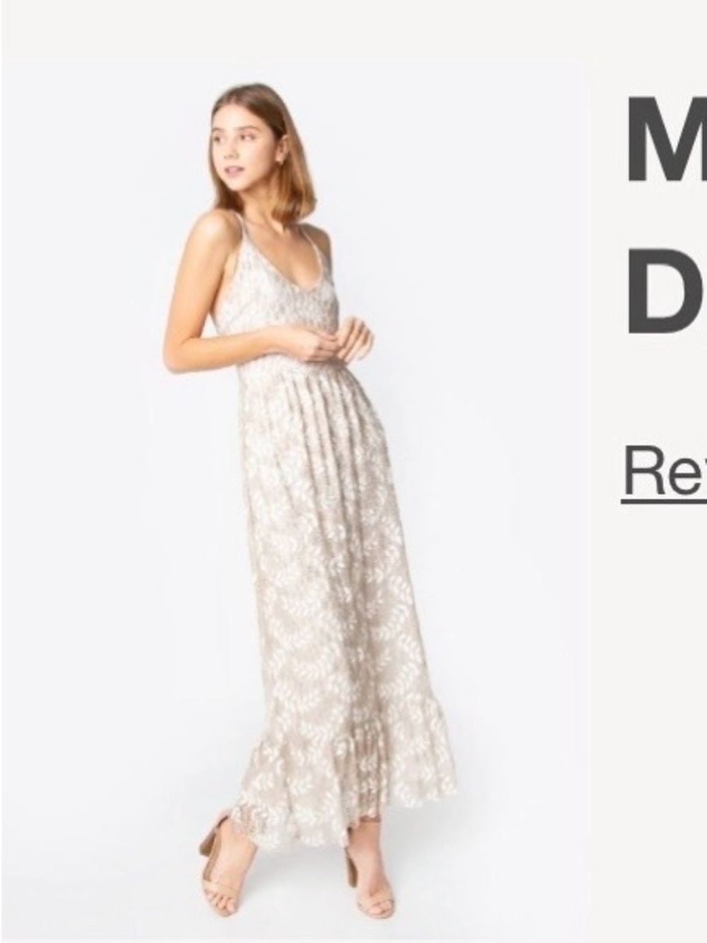 Mermaid Lace Dress - White and Tan